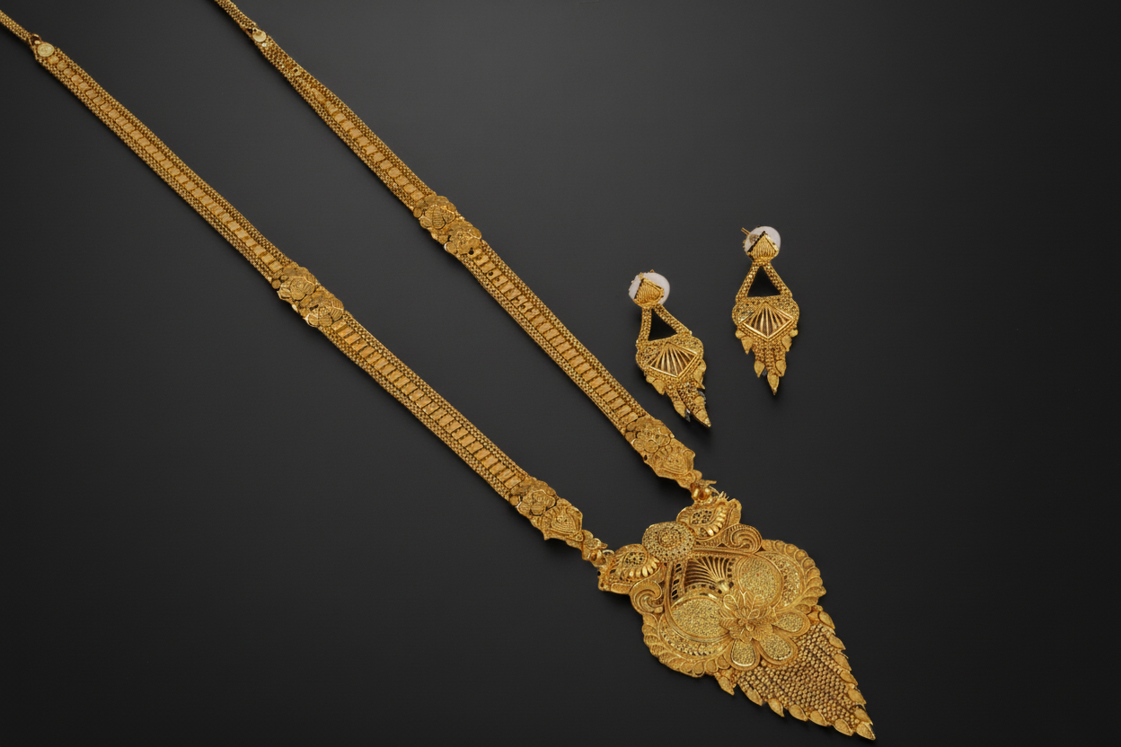 Nadia Gold plated bridal set