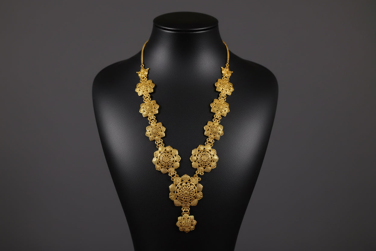 Malyuun Waist length Bridal set - Matching earrings