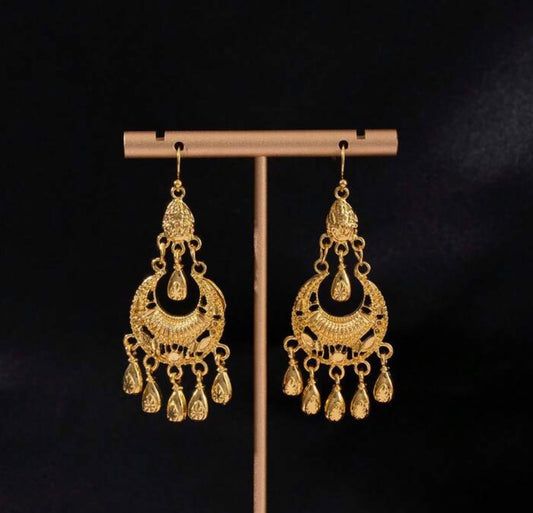 Drop tassle statement earrings